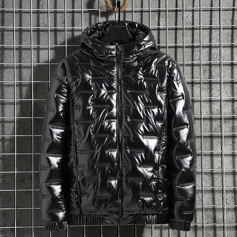 Ανδρικό μπουφάν με κουκούλα και αφράτο γέμισμα, αντιανεμικό χειμωνιάτικο ανάγλυφο, βαμβακερό παλτό αντιανεμικό για ταξίδι