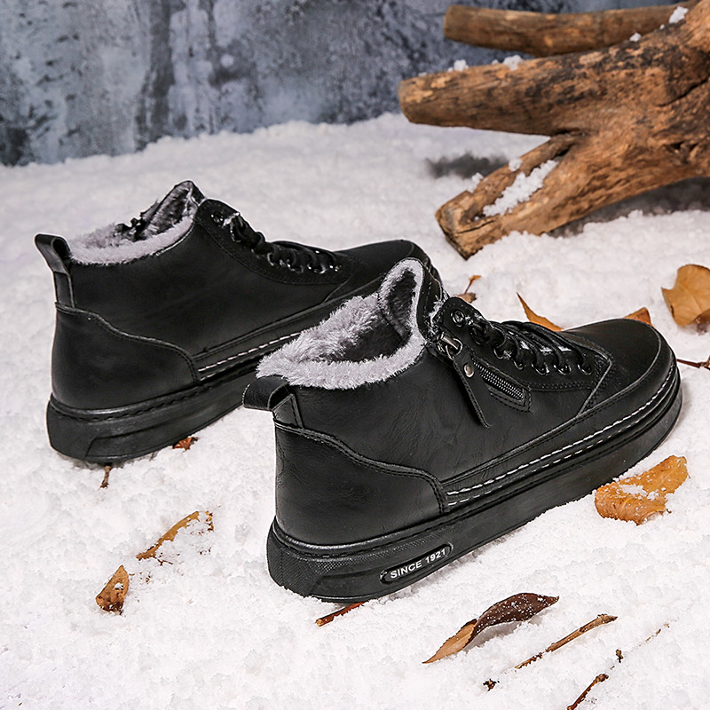 Zimske čizme Muške vodootporne termo pamučne cipele Visoke modne ravne cipele za ležerne trendove Korejska verzija Cipele s alatom Student