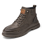 NOVÉ pánske čižmy Matin's, jesenné klasické kožené členkové čižmy na platforme, dámske krátke čižmy s okrúhlou špičkou