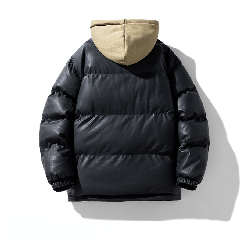 Χειμερινά ανδρικά παρκά με κουκούλα Ζεστά παχιά παλτό μόδας Oversize Harajuku Casual Jacket Ανδρικό Streetwear Hip Hop Coat Patchwork