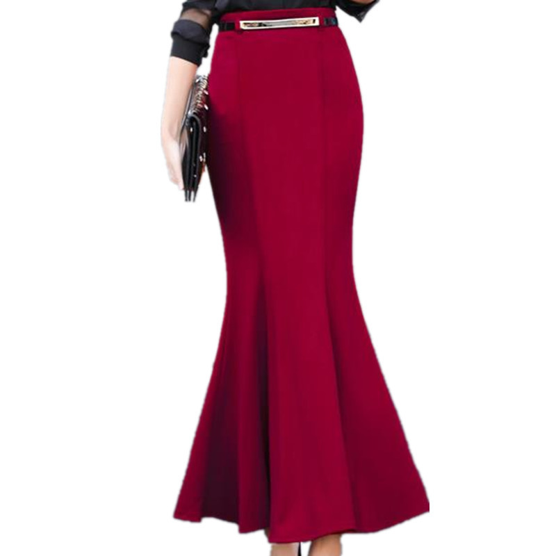 Proljeće jesen suknja visokog struka ol sirena ženski tanki paket hip duga suknja truba velika veličina 5XL