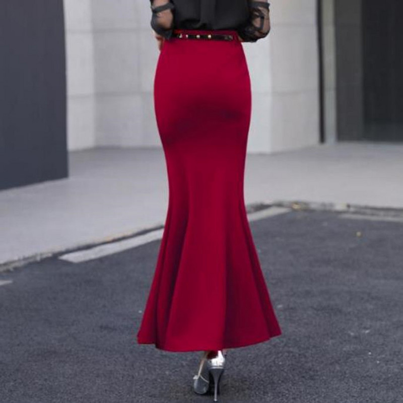 Proljeće jesen suknja visokog struka ol sirena ženski tanki paket hip duga suknja truba velika veličina 5XL