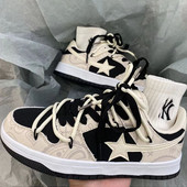 Κορυφαία φθινοπωρινά πάνινα πάνινα παπούτσια μόδας Τένις Lace Up Φοιτητικά βουλκανισμένα παπούτσια Casual Running Αντιολισθητικά αθλητικά παπούτσια για ζευγάρια εξωτερικού χώρου Kawaii