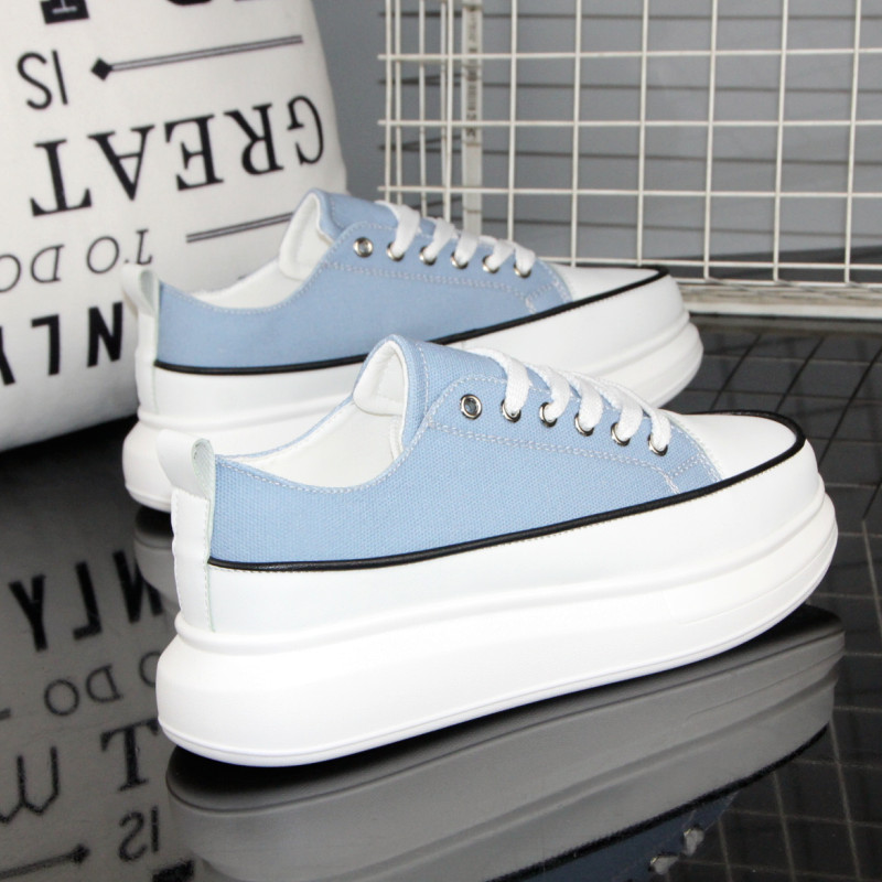 Par platnenih cipela Visokokvalitetne cipele s visokom platformom muške ležerne sportske cipele ženske crne i plave cipele