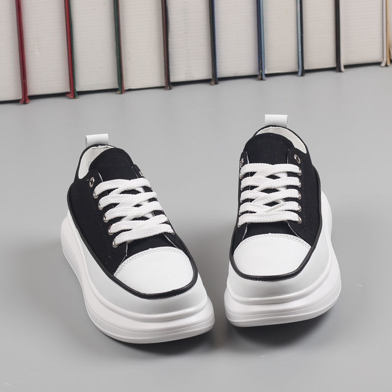 Par platnenih cipela Visokokvalitetne cipele s visokom platformom muške ležerne sportske cipele ženske crne i plave cipele