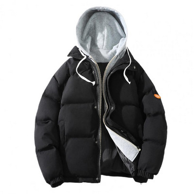 Poros paltas su gobtuvu su užtrauktuku, neperpučiamas nuo vėjo, unisex žieminis, storas, paminkštintas viršutinis drabužis, žieminis paltas gatvės drabužiai