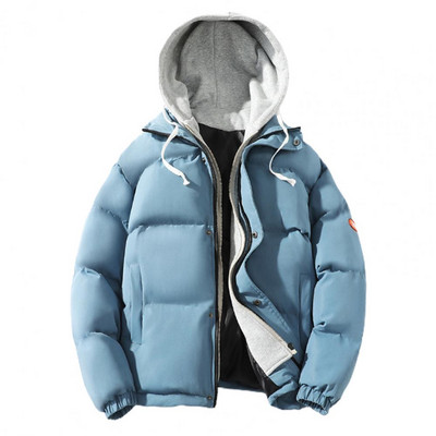 Poros paltas su gobtuvu su užtrauktuku, neperpučiamas nuo vėjo, unisex žieminis, storas, paminkštintas viršutinis drabužis, žieminis paltas gatvės drabužiai