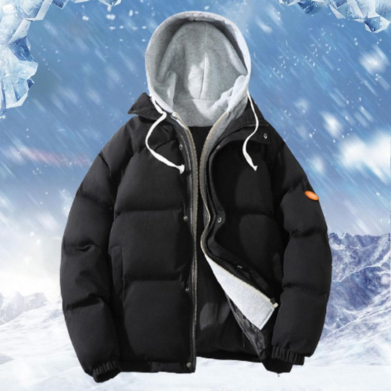 Poros paltas su gobtuvu su užtrauktuku, neperpučiamas nuo vėjo, unisex žieminis, storas, paminkštintas viršutinis drabužis, žieminis paltas gatvės drabužiai