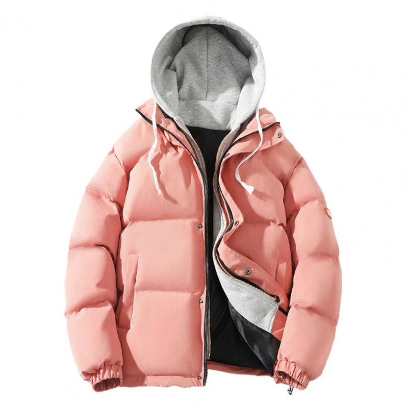 Poros paltas su gobtuvu su užtrauktuku, neperpučiamas nuo vėjo, unisex žieminis, storas, paminkštintas viršutinis drabužis, žieminis paltas gatvės drabužiai