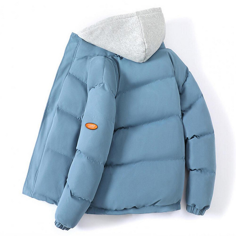 Poros paltas su gobtuvu su užtrauktuku, neperpučiamas nuo vėjo, unisex žieminis, storas, paminkštintas viršutinis drabužis, žieminis paltas gatvės drabužiai