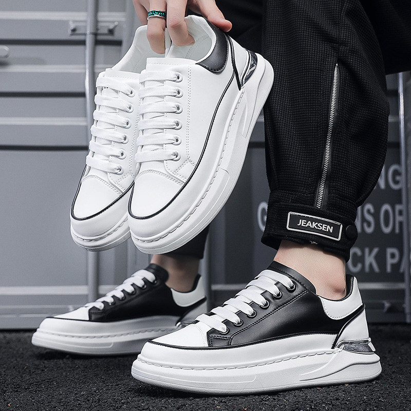 Muške ležerne tenisice od PU kože Muške modne ulične hip hop cipele Muške cipele na vezivanje za skateboard hodanje Tenisice za sportove na otvorenom