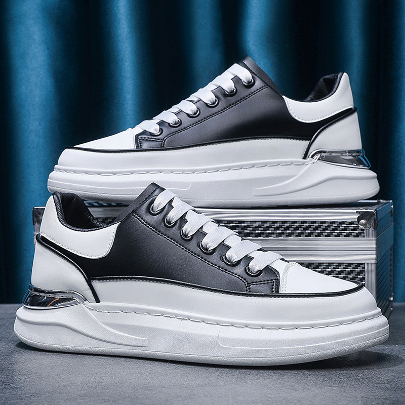 Muške ležerne tenisice od PU kože Muške modne ulične hip hop cipele Muške cipele na vezivanje za skateboard hodanje Tenisice za sportove na otvorenom
