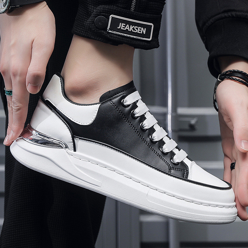 Muške ležerne tenisice od PU kože Muške modne ulične hip hop cipele Muške cipele na vezivanje za skateboard hodanje Tenisice za sportove na otvorenom