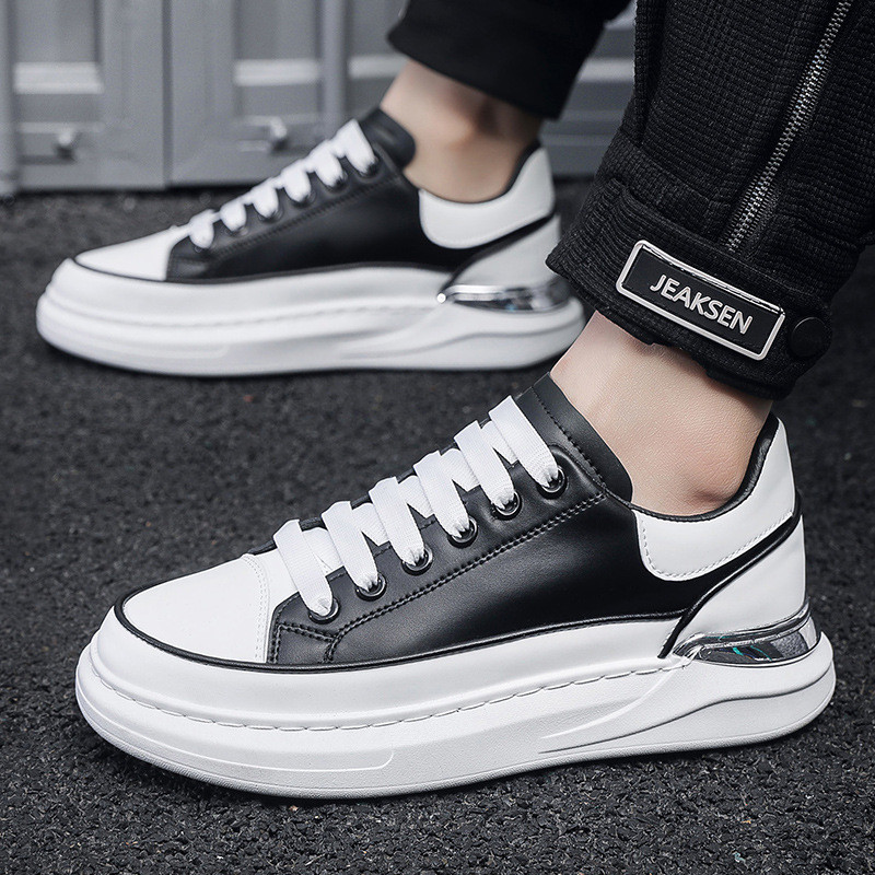 Muške ležerne tenisice od PU kože Muške modne ulične hip hop cipele Muške cipele na vezivanje za skateboard hodanje Tenisice za sportove na otvorenom