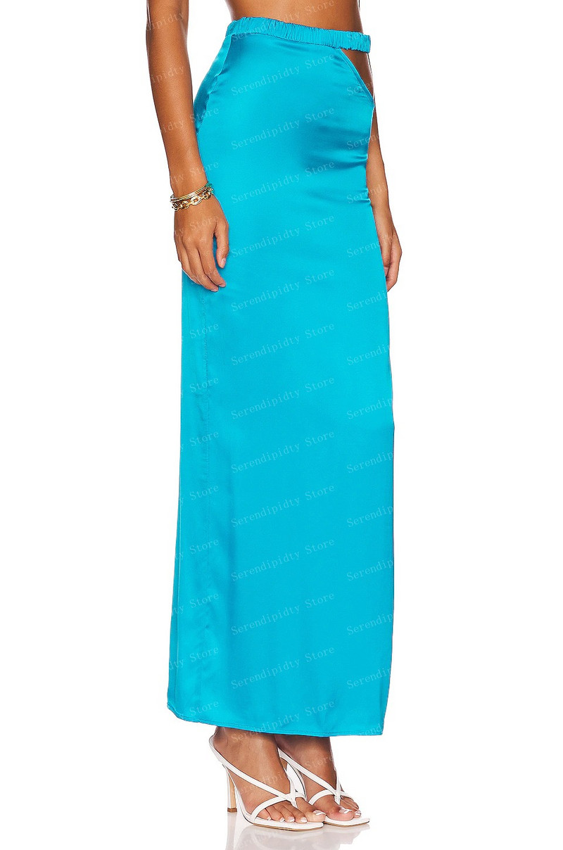 Fusta din satin cu gât înalt, cu fermoar, până la gleznă, fuste de petrecere, la comandă, îmbrăcăminte pentru femei, rochie de femeie la modă de dimensiuni mai mari, Ever Pretty