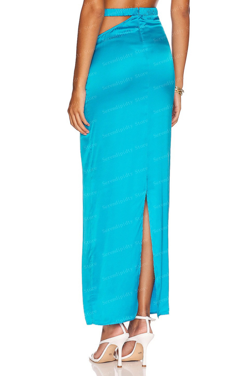 Fusta din satin cu gât înalt, cu fermoar, până la gleznă, fuste de petrecere, la comandă, îmbrăcăminte pentru femei, rochie de femeie la modă de dimensiuni mai mari, Ever Pretty