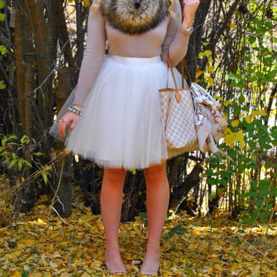 Fuste albe din tul 4 straturi Fuste cu bule din organza Jupon Lolita pentru femei Fusta Midi 2021