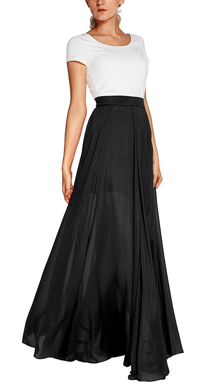 Prilagodite žensku modnu jednobojnu lepršavu dugačku maksi suknju, ženske suknje A-kroja velikih veličina