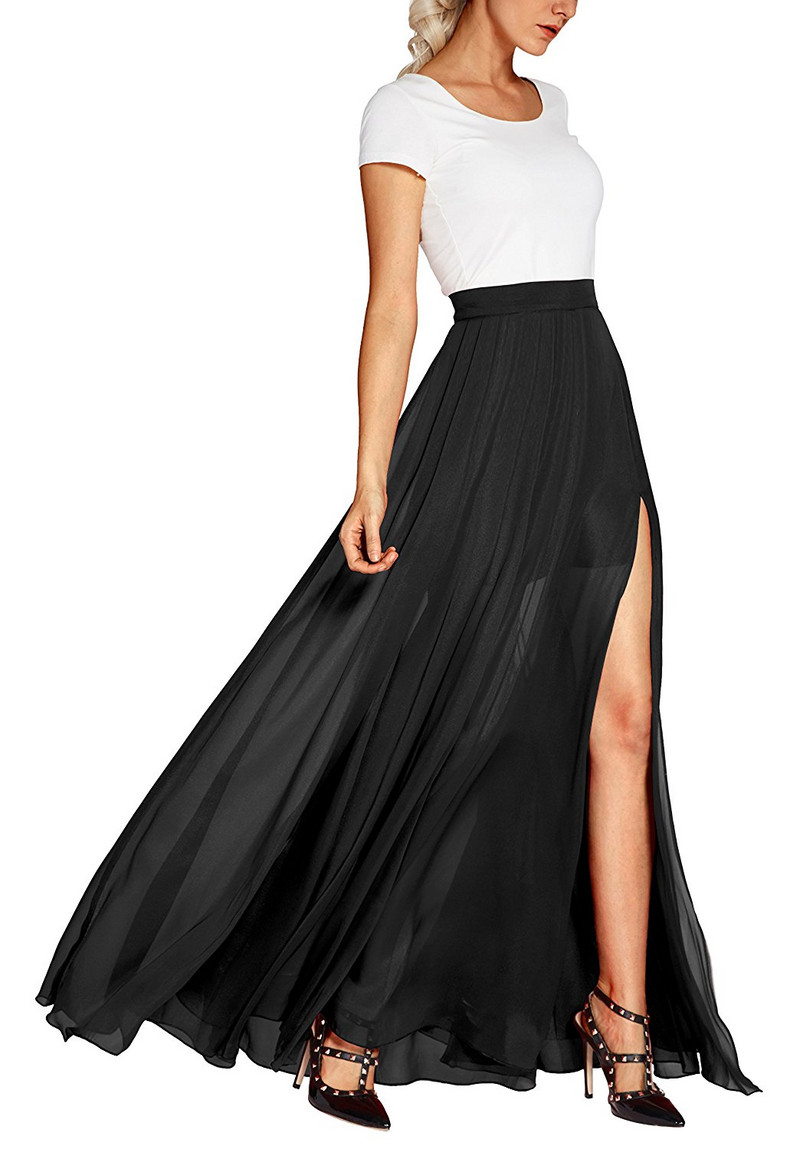 Prilagodite žensku modnu jednobojnu lepršavu dugačku maksi suknju, ženske suknje A-kroja velikih veličina