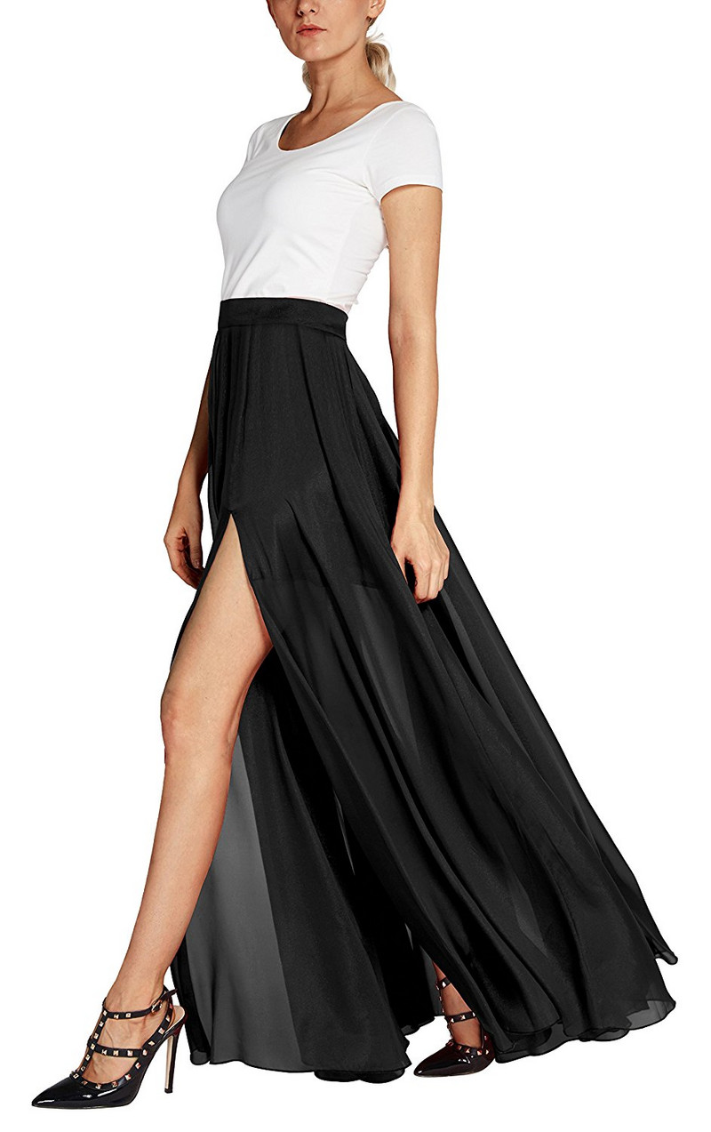 Prilagodite žensku modnu jednobojnu lepršavu dugačku maksi suknju, ženske suknje A-kroja velikih veličina