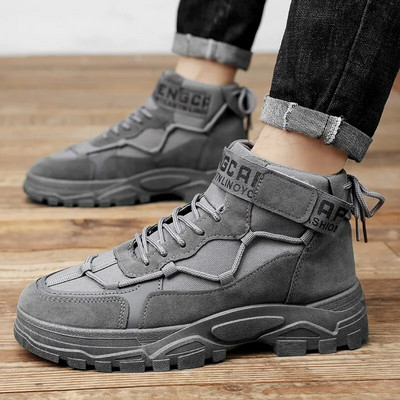 Pánske jesenné topánky Martin Boots, vysoké topánky do britskej púšte, pracovné oblečenie, pánska obuv, športová ochrana práce, krátke čižmy