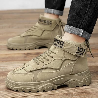 Pánske jesenné topánky Martin Boots, vysoké topánky do britskej púšte, pracovné oblečenie, pánska obuv, športová ochrana práce, krátke čižmy