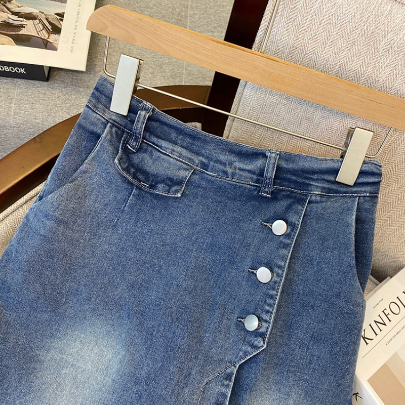 Φθινοπωρινά χειμερινά γυναικεία σορτς Χαλαρά τζιν τζιν Γυναικεία τζιν φούστες Σορτς με κουμπιά σχεδιαστής Γυναικείο πάτο Γυναικεία ρούχα KT92