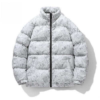 2023. Nova parka s printom lišća za muškarce Vjetrootporna topla zimska jakna Muška gornja odjeća Ležerna deblja parka s kapuljačom Muške vjetrovke