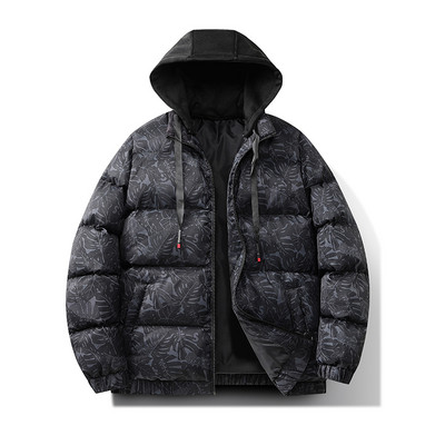 2023. Nova parka s printom lišća za muškarce Vjetrootporna topla zimska jakna Muška gornja odjeća Ležerna deblja parka s kapuljačom Muške vjetrovke