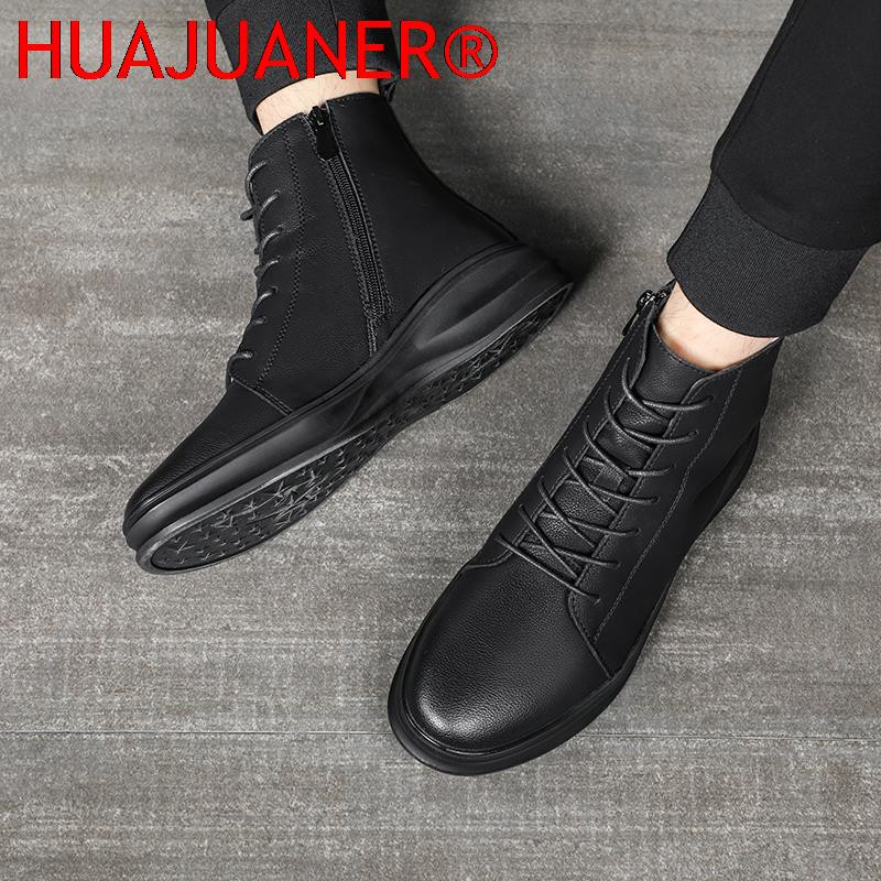 Zimske muške pamučne čizme otporne na hladnoću plišane muške čizme od kože Poslovne čizme Svestrane visoke cipele za van