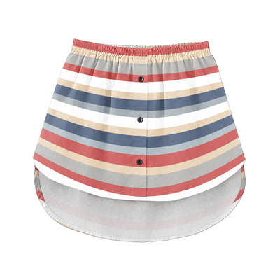 Extensii pentru cămașă pentru femei, imprimeu cu dungi Stratificare reglabilă, top fals, tiv, cămașă, extensie inferioară, cu bandă elastică în talie, mini-fustă