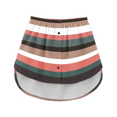 Extensii pentru cămașă pentru femei, imprimeu cu dungi Stratificare reglabilă, top fals, tiv, cămașă, extensie inferioară, cu bandă elastică în talie, mini-fustă