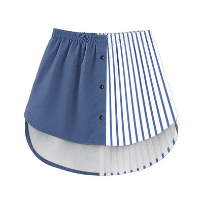 Extensii pentru cămașă pentru femei, imprimeu cu dungi Stratificare reglabilă, top fals, tiv, cămașă, extensie inferioară, cu bandă elastică în talie, mini-fustă