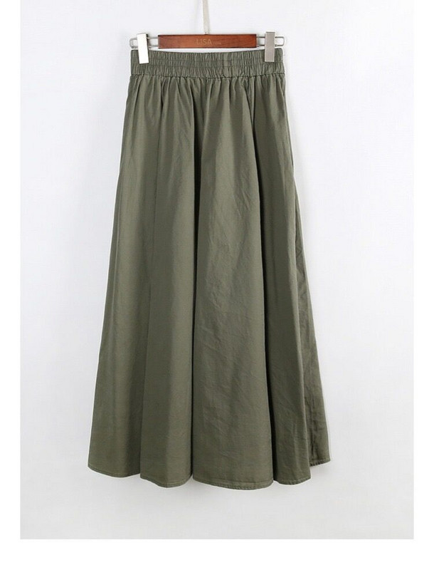 Jarná dámska sukňa s veľkými veľkosťami 2023, jeseň, bavlna a ľan, dámska móda s elastickým pásom, vintage dlhé maxi sukne v kórejskom štýle