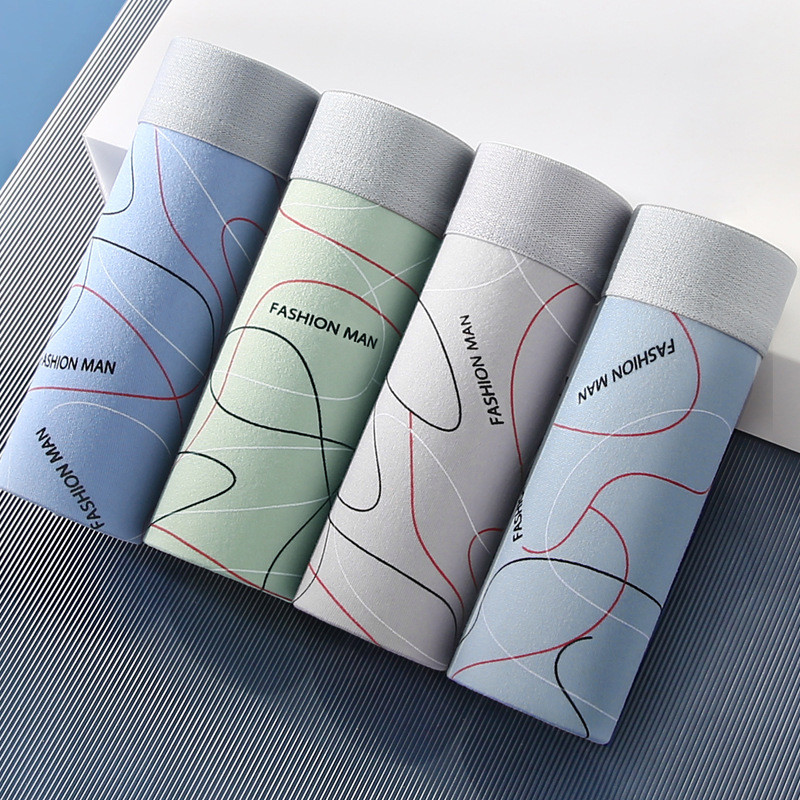 Bokserice muške linije Print gaće U konveksne gaćice Udobne kratke hlače Pamuk Muško jednobojno donje rublje Prozračne gaćice 4XL donje rublje