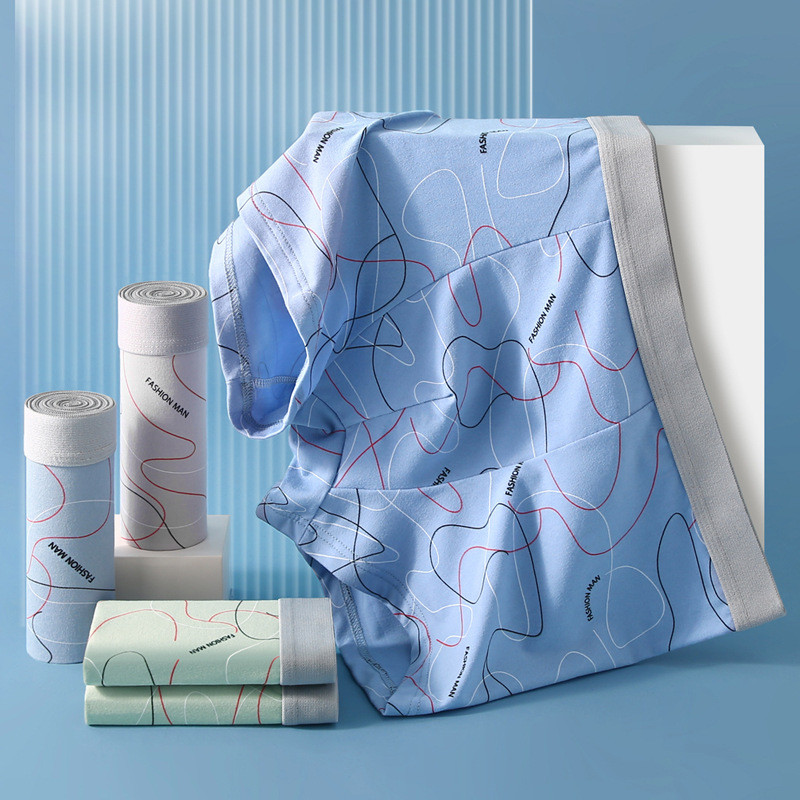 Bokserice muške linije Print gaće U konveksne gaćice Udobne kratke hlače Pamuk Muško jednobojno donje rublje Prozračne gaćice 4XL donje rublje