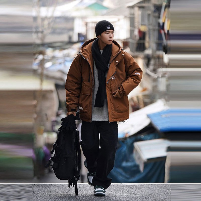 Prevelika planinska topla jakna za van, muška kargo radna odjeća, podstavljena jakna, proljeće, jesen, široke debele parke s više džepova i kapuljačom