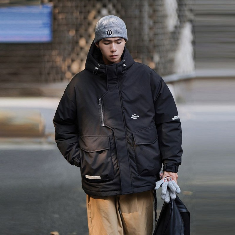 Prevelika planinska topla jakna za van, muška kargo radna odjeća, podstavljena jakna, proljeće, jesen, široke debele parke s više džepova i kapuljačom