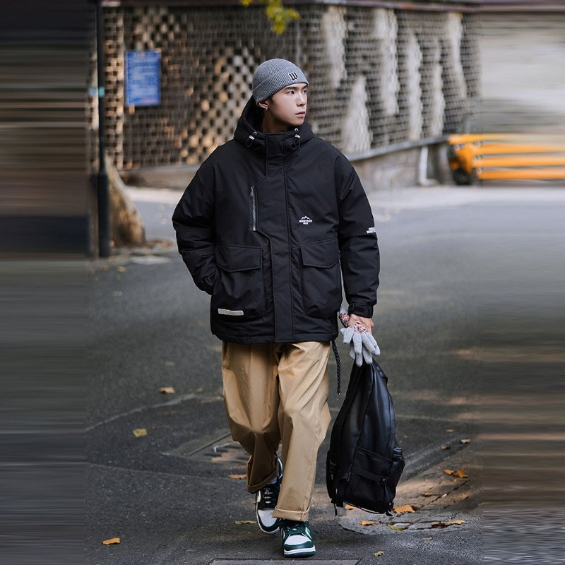 Prevelika planinska topla jakna za van, muška kargo radna odjeća, podstavljena jakna, proljeće, jesen, široke debele parke s više džepova i kapuljačom