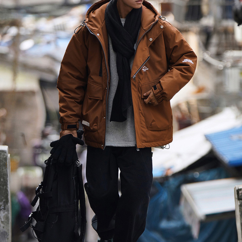Prevelika planinska topla jakna za van, muška kargo radna odjeća, podstavljena jakna, proljeće, jesen, široke debele parke s više džepova i kapuljačom