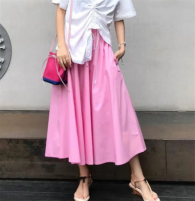 Madingi moteriški ilgi maxi sijonai,Nauji 2023 metų rudens medvilniniai lininiai vakarėlių sijonai,saldainių spalvos Vasariniai vintažiniai sijonai Didelis dydis 6XL 7XL