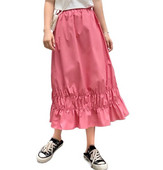 2023 Korean Elegant High Waist ilgas medvilninis lininis sijonas Plisuotas saldus maxi Sijonas rožinis geltonas violetinis mėlynas Didelio dydžio pavasariniai sijonai