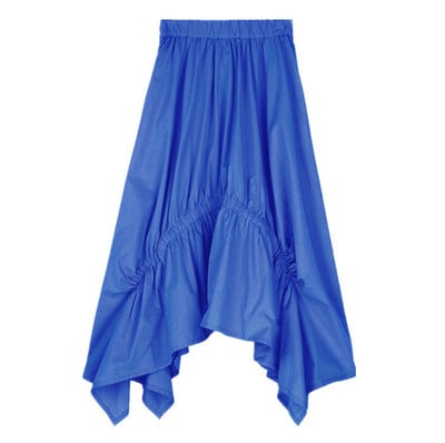 Noua fustă asimetrică din bumbac Autunm 2023, fuste lungi vintage cu talie înaltă, fuste de vară cu mărime mare