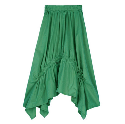 Noua fustă asimetrică din bumbac Autunm 2023, fuste lungi vintage cu talie înaltă, fuste de vară cu mărime mare