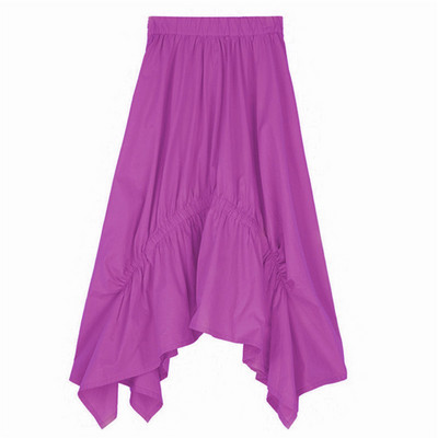 Noua fustă asimetrică din bumbac Autunm 2023, fuste lungi vintage cu talie înaltă, fuste de vară cu mărime mare