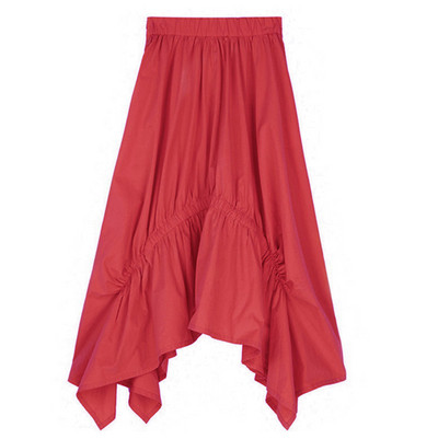 Noua fustă asimetrică din bumbac Autunm 2023, fuste lungi vintage cu talie înaltă, fuste de vară cu mărime mare