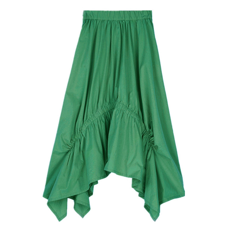 Noua fustă asimetrică din bumbac Autunm 2023, fuste lungi vintage cu talie înaltă, fuste de vară cu mărime mare