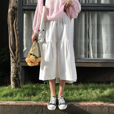 Ljetne pamučne lanene patchwork elastične suknje 2023. Ženske ležerne suknje visokog struka veće veličine Ženske suknje za školske djevojčice 5XL 6XL