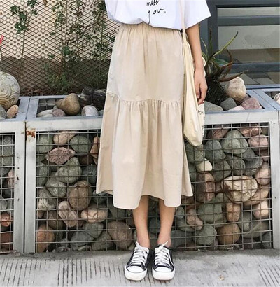 Ljetne pamučne lanene patchwork elastične suknje 2023. Ženske ležerne suknje visokog struka veće veličine Ženske suknje za školske djevojčice 5XL 6XL