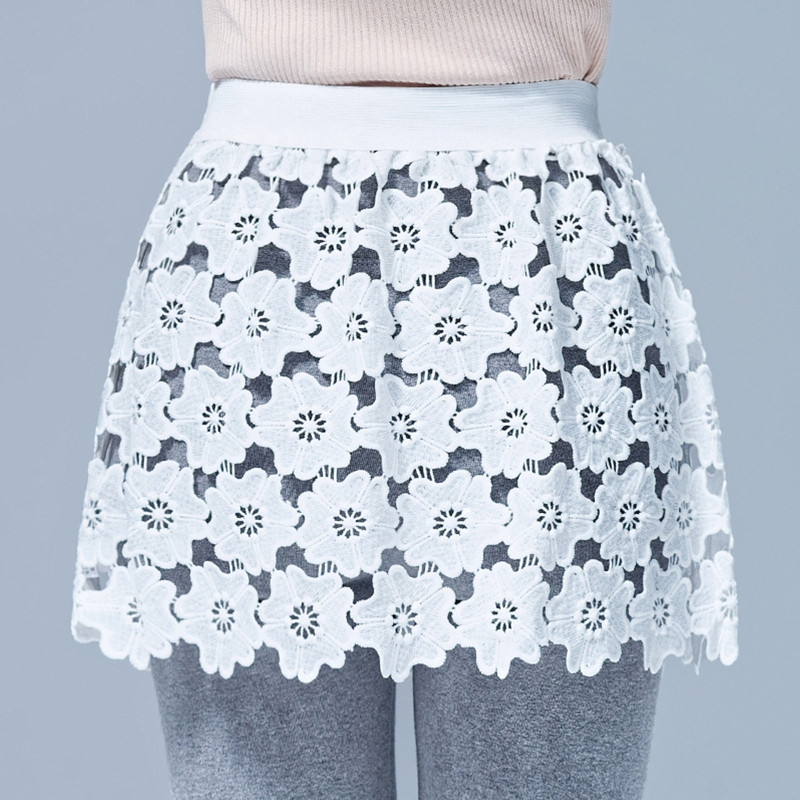 Ženski produžetak za košulju s šupljim vezom i čipkom s cvjetnim motivima, mini donja suknja, poluslip M6CD